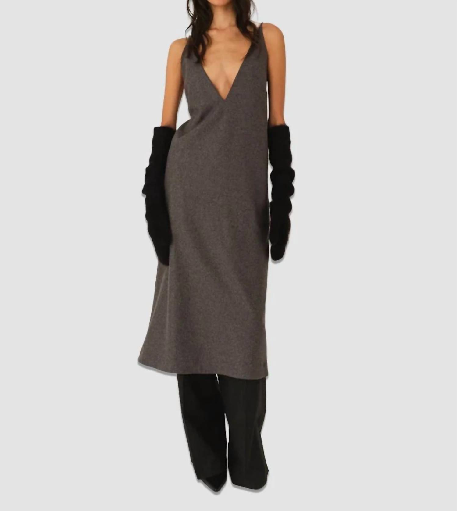 New The Garment Mitch Midi Dress In Grey Melange
